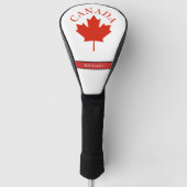 Canada Rood & Wit Canadese Vlag Naam Golfheadcover (Voorkant)