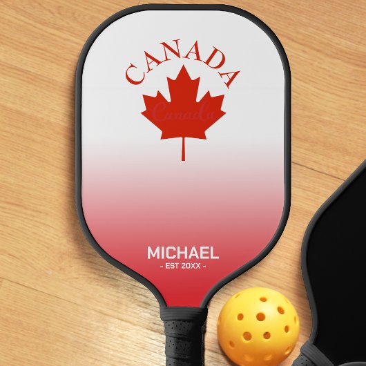 Canada Rood & Wit Canadese Vlag Ombre Gradiënt Pickleball Paddle