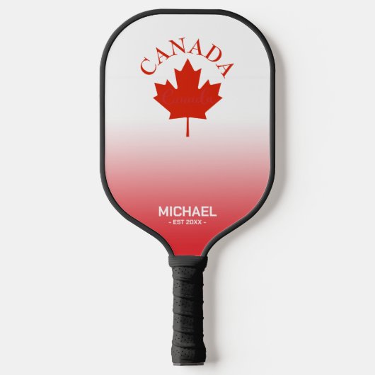 Canada Rood & Wit Canadese Vlag Ombre Gradiënt Pickleball Paddle (Voorkant)