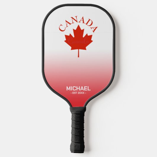 Canada Rood & Wit Canadese Vlag Ombre Gradiënt Pickleball Paddle (Achterkant)
