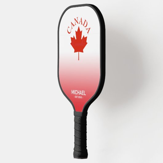 Canada Rood & Wit Canadese Vlag Ombre Gradiënt Pickleball Paddle (Links)