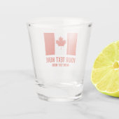 Canada Rood & Wit Ronde Canadese Vlag Shot Glas (Achterkant)