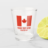 Canada Rood & Wit Ronde Canadese Vlag Shot Glas (Voorkant)