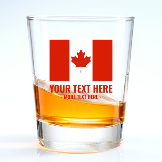 Canada Rood & Wit Ronde Canadese Vlag Shot Glas