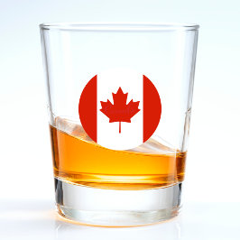 Canada Rood & Wit Ronde Canadese Vlag Shot Glas