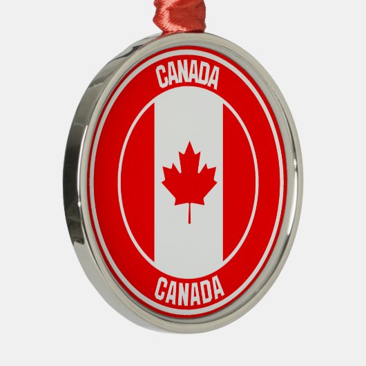 Canada Round Emblem Metalen Ornament (Rechts)