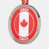 Canada Round Emblem Metalen Ornament (Links)