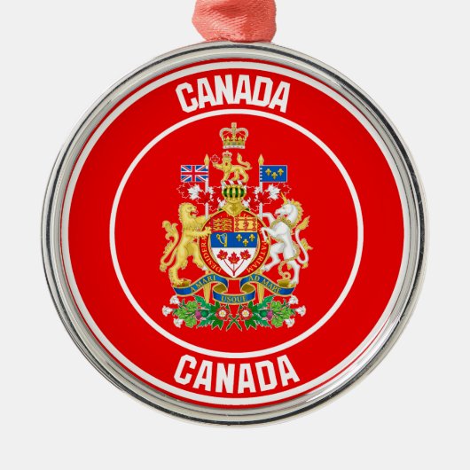 Canada Round Emblem Metalen Ornament (Voorkant)