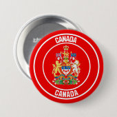 Canada Round Emblem Ronde Button 7,6 Cm (Voorkant /achterkant)