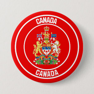 Canada Round Emblem Ronde Button 7,6 Cm