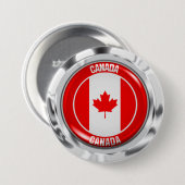 Canada Round Emblem Ronde Button 7,6 Cm (Voorkant /achterkant)