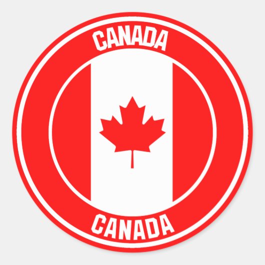 Canada Round Emblem Ronde Sticker (Voorkant)