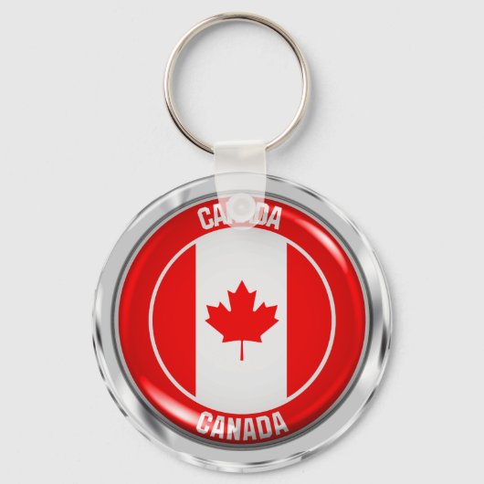 Canada Round Emblem Sleutelhanger (Voorkant)