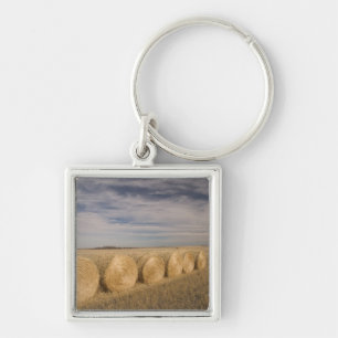 Canada, Saskatchewan, Craik: Hooibalen / Herfst Sleutelhanger