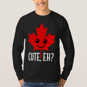 Canada Schattig Eh Esdoornblad Canadese Vlag Trot T-shirt