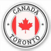 Canada Seal Sticker Ronde Vlag voor Laptop Boek.. (Voorkant)