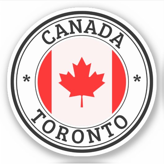 Canada Seal Sticker Ronde Vlag voor Laptop Boek.. (Voorkant)