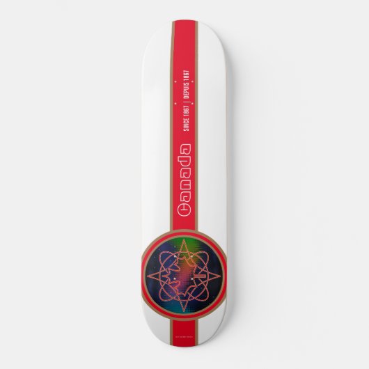 Canada sinds 1867 Aurora White Skateboard (Voorkant)