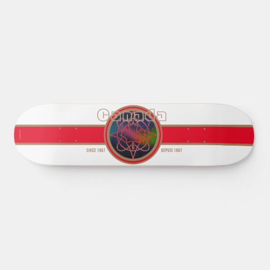 Canada sinds 1867 Aurora (Wit) Skateboard (Horizontaal)