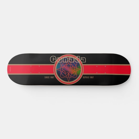 Canada sinds 1867 Aurora (Zwart) Skateboard (Horizontaal)