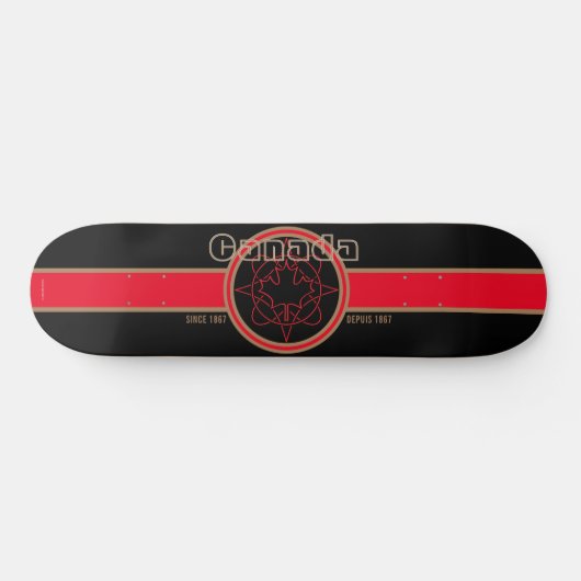 Canada sinds 1867 (Zwart) Skateboard (Horizontaal)