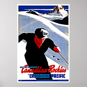 Canada Ski-poster Banff Kunst Lake Louise Print