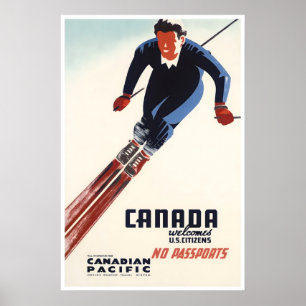 Canada Ski Poster Reis Kunst Canadian Pacific Nee