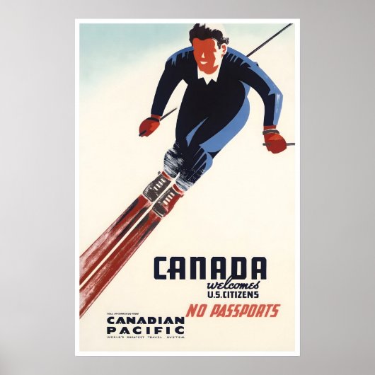 Canada Ski Poster Reis Kunst Canadian Pacific Nee (Voorkant)