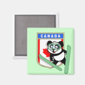 Canada Ski-springende Panda Magneet (Voorkant / Achterkant)