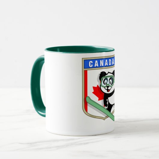 Canada Ski-springende Panda Mok (Voorkant links)
