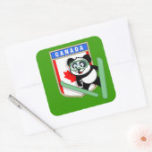 Canada Ski-springende Panda Vierkante Sticker (Envelop)