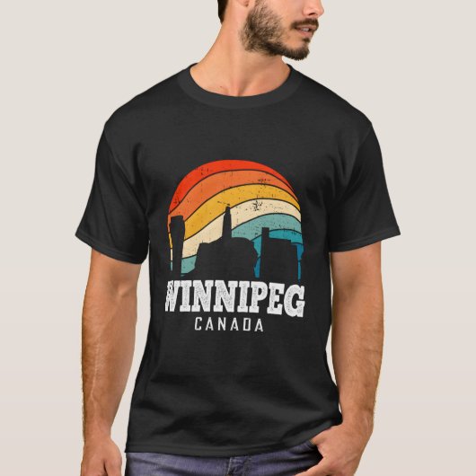 Canada Skyline City Winnipeg T-shirt (Voorkant)