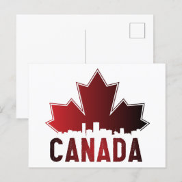 Canada Skyline Gradient Maple Leaf Patriotic Briefkaart