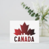Canada Skyline Gradient Maple Leaf Patriotic Briefkaart (Staand voorkant)