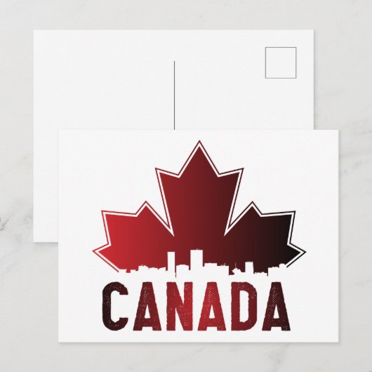 Canada Skyline Gradient Maple Leaf Patriotic Briefkaart (Voorkant / Achterkant)