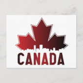 Canada Skyline Gradient Maple Leaf Patriotic Briefkaart (Voorkant)