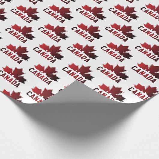 Canada Skyline Gradient Maple Leaf Patriotic Cadeaupapier (Hoek)