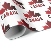 Canada Skyline Gradient Maple Leaf Patriotic Cadeaupapier (Rol Hoek)