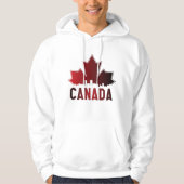 Canada Skyline Gradient Maple Leaf Patriotic Hoodie (Voorkant)