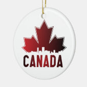 Canada Skyline Gradient Maple Leaf Patriotic Keramisch Ornament (Links)