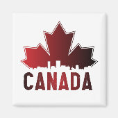 Canada Skyline Gradient Maple Leaf Patriotic Magneet (Voorkant)
