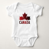 Canada Skyline Gradient Maple Leaf Patriotic Romper (Voorkant)