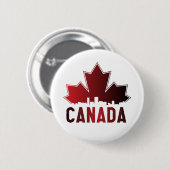 Canada Skyline Gradient Maple Leaf Patriotic Ronde Button 5,7 Cm (Voorkant /achterkant)