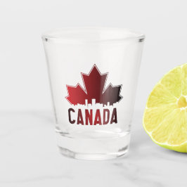 Canada Skyline Gradient Maple Leaf Patriotic Shot Glas