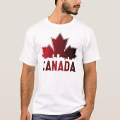 Canada Skyline Gradient Maple Leaf Patriotic T-shirt (Voorkant)