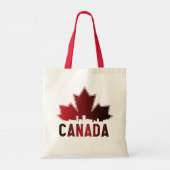 Canada Skyline Gradient Maple Leaf Patriotic Tote Bag (Achterkant)