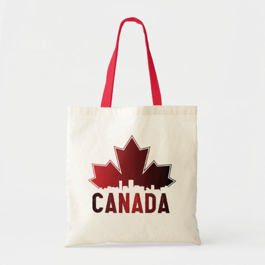 Canada Skyline Gradient Maple Leaf Patriotic Tote Bag (Voorkant)