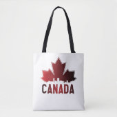 Canada Skyline Gradient Maple Leaf Patriotic Tote Bag (Voorkant)