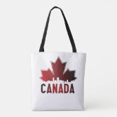 Canada Skyline Gradient Maple Leaf Patriotic Tote Bag (Achterkant)
