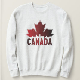 Canada Skyline Gradient Maple Leaf Patriotic Trui